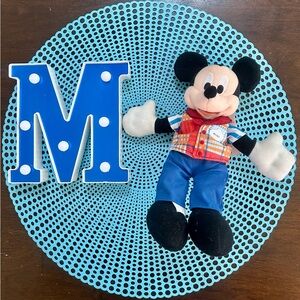 Mickey Mouse “Cast Member” by Disney Parks Plush Plaid Vest Striped Shirt 10"